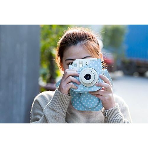  [아마존베스트]Katia Camera Case Compatible for Fujifilm Instax Mini 9/8+ /8 Instant Film Camera with Photo Accessories Pocket and Shoulder Strap - Galaxy