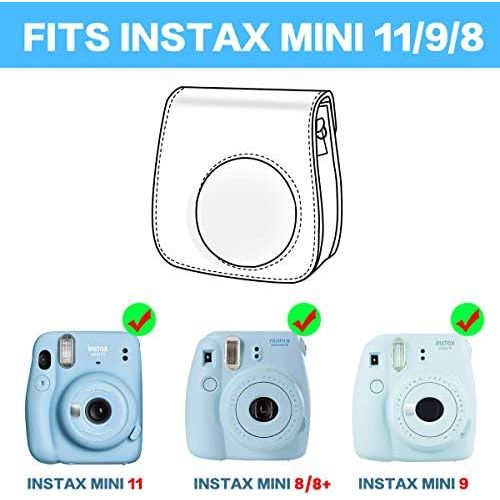  [아마존베스트]Katia Camera Case Compatible for Fujifilm Instax Mini 9/8+ /8 Instant Film Camera with Photo Accessories Pocket and Shoulder Strap - Galaxy
