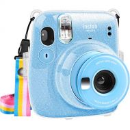 Katia Camera Case Compatible for Fujifilm Instax Mini 11 Instant Film Camera with Rainbow Strap - Shining Transparent
