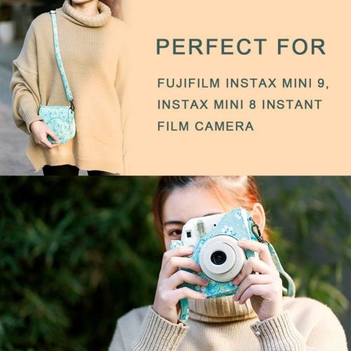  Katia Instant Camera Accessories Bundle Compatible for Fujifilm Instax Mini 9/ Mini 8+/ Mini 8 Instant Film Camera. Includes Camera Case, Album, Frame, Stickers, Strap,etc - Blue