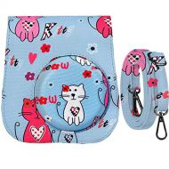 Katia Camera Case Bag Compatible for Fujifilm Instax Mini 11 9 8+ 8 Instant Film Camera with Shoulder Strap and Photo Accessories Pocket - Pink cat
