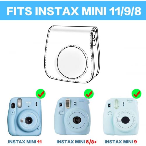  Katia Camera Case Compatible for Fujifilm Instax Mini 11 9 8+ 8 Instant Film Camera with Photo Accessories Pocket and Shoulder Strap - Avocado