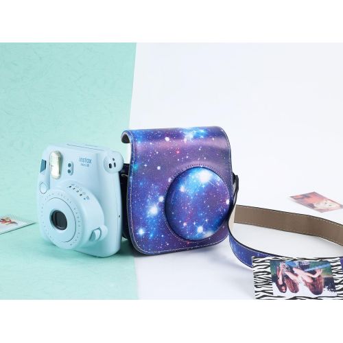  Katia Camera Case Bag Compatible with Fujifilm Instax Mini 11 9 8+ 8 Instant Film Camera with Shoulder Strap and Photo Accessories Pocket - Galaxy