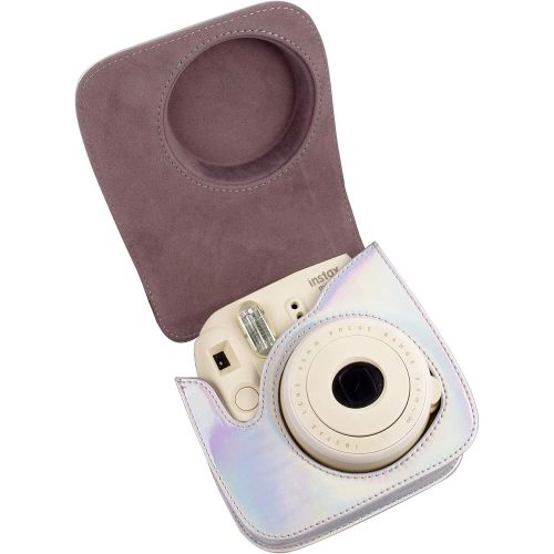 Katia Camera Case Compatible for Fujifilm Instax Mini 11 9 8+ 8 Instant Film Camera with Photo Accessories Pocket and Shoulder Strap (Laser Grey)