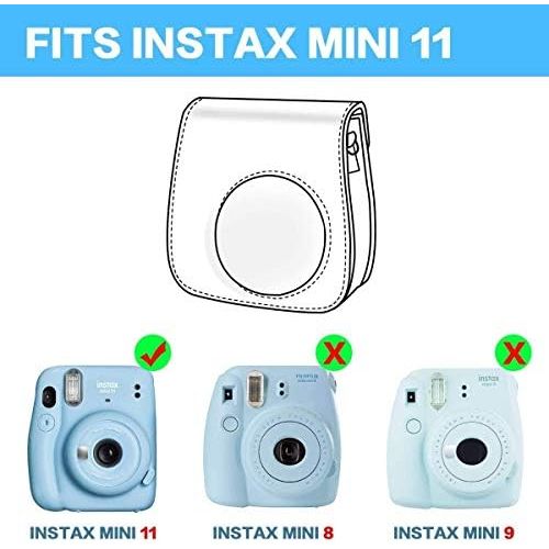  Katia Instant Camera Accessories Bundle Compatible for Fujifilm Mini 11 Instant Film Camera. Includes Camera Case, Album, Frame, Stickers, Strap,etc-P (White)