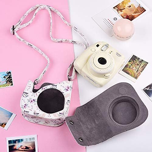  Katia Camera Case Bag Compatible for Fujifilm Instax Mini 11 9 8+ 8 Instant Film Camera with Shoulder Strap and Photo Accessories Pocket - Grey Owl