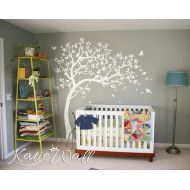 /KatieWallDesigns White Tree Wall Decals Nursery Large Wall Decal Kids Room Wall Art Decor Wall mural sticker 032R