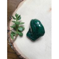 /KatiesBasement Rare Polished Malachite Crystal - Large Malachite Power Crystal - Earthy Green Crystal - Rocks and Minerals - Home Altar - Crystal Decor