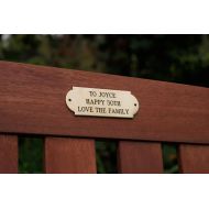 KatiesCustomGifts Engraved Brass Plate, Add your text and message - black infilled. Suitable for outdoor use, benches, fences, memorials and more 106mm x 37mm