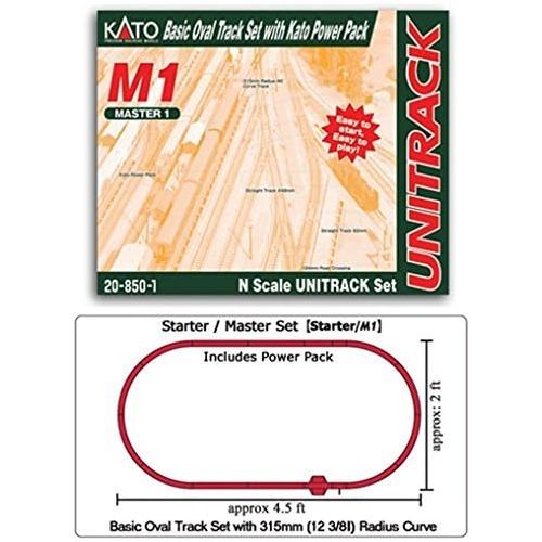  Kato USA Model Train Products M1 UNITRACK Basic Oval with Kato Power Pack