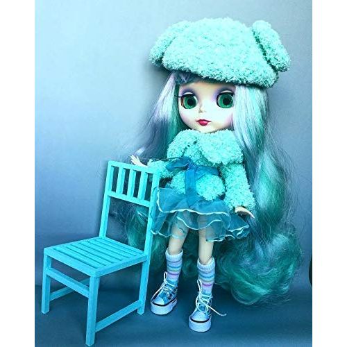  Katsu Retail Group Limited 4 Eye Colors Rainbow Hair BJD Doll 8 Joints Similar to Neo Blythe Doll Very Cute Pale Face Carved Lips