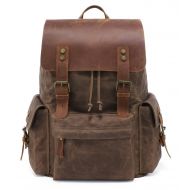 Kattee Large Canvas Backpack School Bag Outdoor Travel Rucksack,Vintage Briefcase Satchel Shoulder Bag