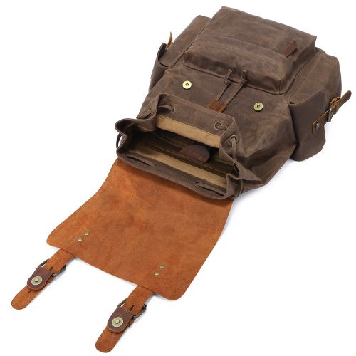  Kattee Large Canvas Backpack School Bag Outdoor Travel Rucksack,Vintage Briefcase Satchel Shoulder Bag