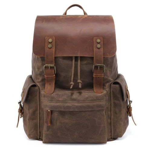  Kattee Large Canvas Backpack School Bag Outdoor Travel Rucksack,Vintage Briefcase Satchel Shoulder Bag