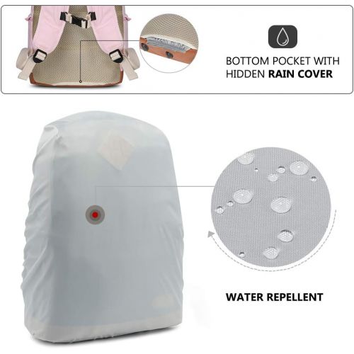  [아마존 핫딜] [아마존핫딜]Kattee Professional Canvas SLR DSLR Camera Backpack Laptop Bag Case with Waterproof Rain Cover for Canon Nikon Pink