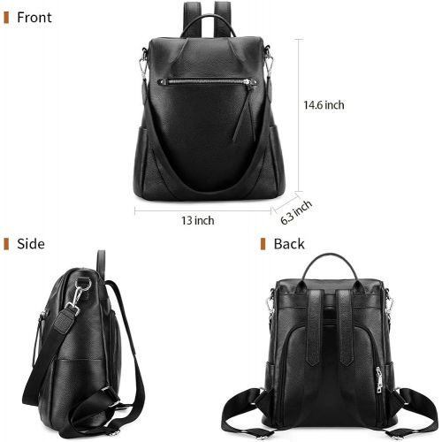  [아마존핫딜][아마존 핫딜] Kattee Leather Backpack Purse for Women Anti-theft Rucksack Shoulder Bag