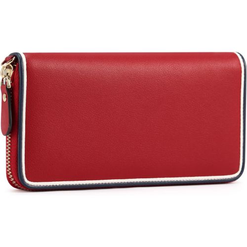  [아마존 핫딜]  [아마존핫딜]Kattee Damen Leder Lange Geldboerse Clutches Madchen Portemonnaie mit Reissverschluss