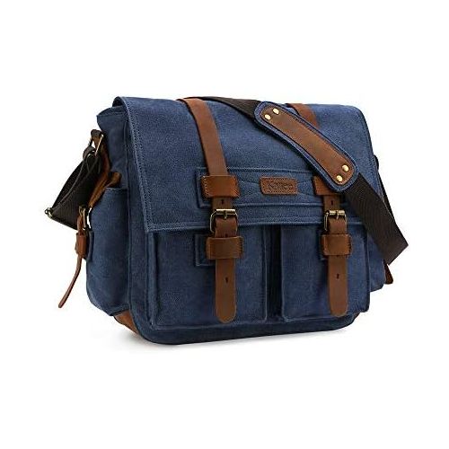  Kattee Leather Canvas Camera Bag Vintage DSLR SLR Messenger Shoulder Bag