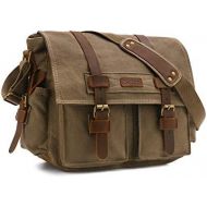 Kattee Leather Canvas Camera Bag Vintage DSLR SLR Messenger Shoulder Bag