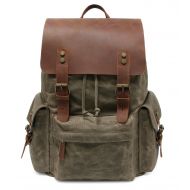 Kattee Large Canvas Backpack School Bag Outdoor Travel Rucksack,Vintage Briefcase Satchel Shoulder Bag
