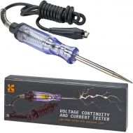 [아마존베스트]Katzco Voltage Continuity and Current Tester - 6-12 V DC - 24 V AC Circuit - Heavy Duty - Long Probe Tester With Indicator Light - 54 Inch Cord for Low Voltage Systems, Cars, Live