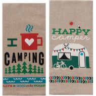 Kay Dee Designs Camping Adventures Chambray Towel Set - One Each Happy Camper & I Heart Camping