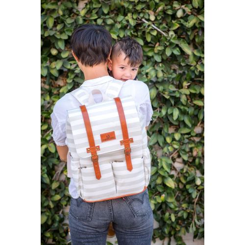  Kaydee Baby Unisex Canvas Diaper Tote Backpack Bag with Stroller Straps and Changing Pad - for Men...