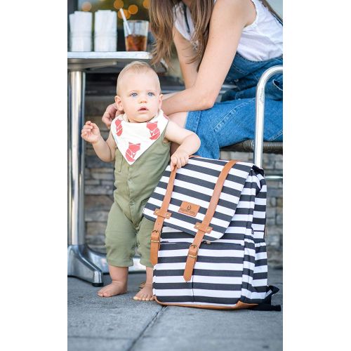  Kaydee Baby Unisex Canvas Diaper Bag Backpack w/Stroller Straps and Changing Pad - Diaper Backpack...