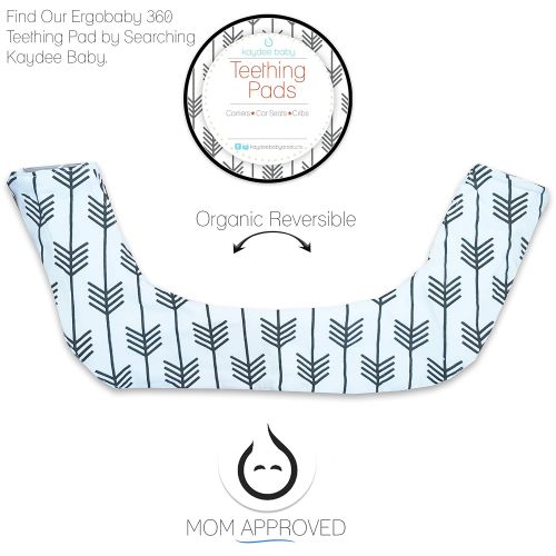  Kaydee Baby Organic Cotton Reversible Teething, Drool & Dribble, Chew Pads w/Organic Fleece Inner Lining for Baby Carriers for Girls and Boys (Arrows) - 2 Pack