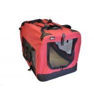 Kayla-ism Red Soft-Sided Medium Folding Pet Travel Carrier Crate
