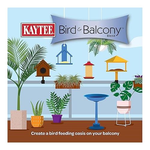  Kaytee Bird & Balcony Wild Bird Food No Mess Seed Blend for City Dwelling Birds Like Finches, Sparrows, Mourning Doves and More, 5 lb