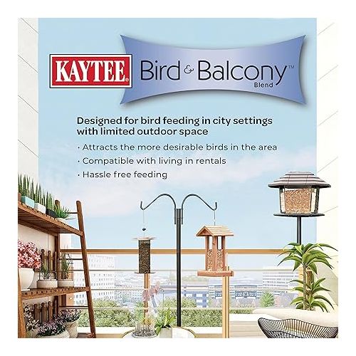  Kaytee Bird & Balcony Wild Bird Food No Mess Seed Blend for City Dwelling Birds Like Finches, Sparrows, Mourning Doves and More, 5 lb