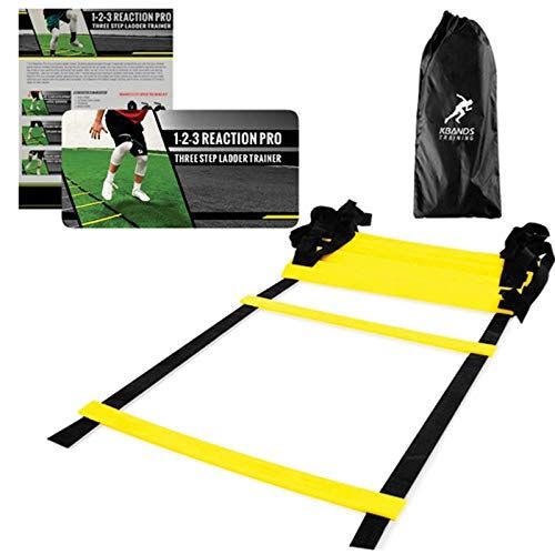  Kbands Training Speed and Agility Large Ladder 15 Feet Long 20 Inches Wide 11 Detachable Rungs Training Ladder for Soccer, Football Fitness Carry Bag