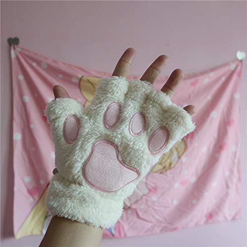  [아마존베스트]Kbinter USB 2.0 Powered Stripes Heating Pattern Knitting Wool Cute Heated Paw Gloves Fingerless Hands Warmer Mittens Laptop Computer Warm Gloves for Women Men Girls Boys 2 Pack (Pi