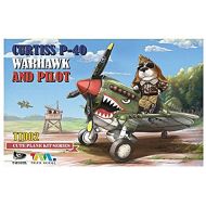 Kdesign ティモデル キュトファイタシリズ P-40ウォホク with 犬パイロットフィギュア プラモデル TMOTT002 / TIGTT002 Tiger Model Cute Plane Series - Curtiss P-40 Warhawk and Pilot [Model Building KIT]