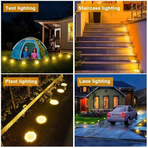  [아마존 핫딜]  [아마존핫딜]Kdorrku Solar Garden Lights, kdorrku 8 LED Solar Powered Outdoor in-Ground Light Waterproof Disk Buried lamp with Automatic Sensor Stainless Steel for Landscape Lighting Pathway Patio Lawn