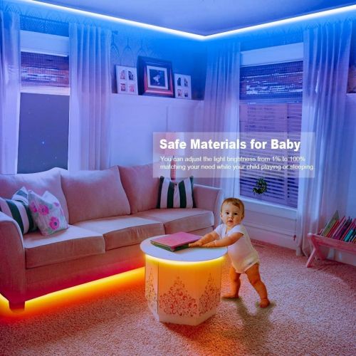  [아마존 핫딜]  [아마존핫딜]LED Strip Lights Sync to Music, KDORRKU 32.8ft Flexible 10m Self-Adhesive RGB Light Strips Remote Color Change IP65 Waterproof 300LEDs 5050 Tape Lights Neon Ribbon Room Mood Lighti