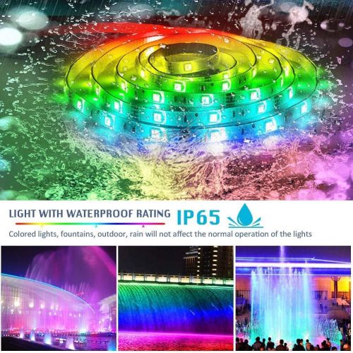  [아마존 핫딜]  [아마존핫딜]LED Strip Lights Sync to Music, KDORRKU 32.8ft Flexible 10m Self-Adhesive RGB Light Strips Remote Color Change IP65 Waterproof 300LEDs 5050 Tape Lights Neon Ribbon Room Mood Lighti