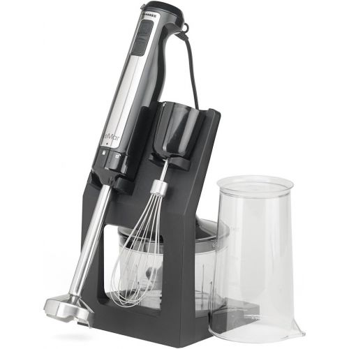  KeMar Kitchenware KSM-800 Basis Stabmixer Set, Edelstahldesign, 800W, Titan Klinge, Turbotaste, Stander, inkl. Zubehoer