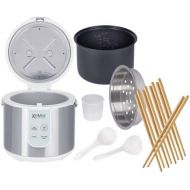 KeMar Kitchenware KRC-130 digitaler Reiskocher, BPA-frei, Brauner Reis, Naturreis, Dampfgarer, Titan Keramik Beschichtung, Edelstahl Dampfeinsatz