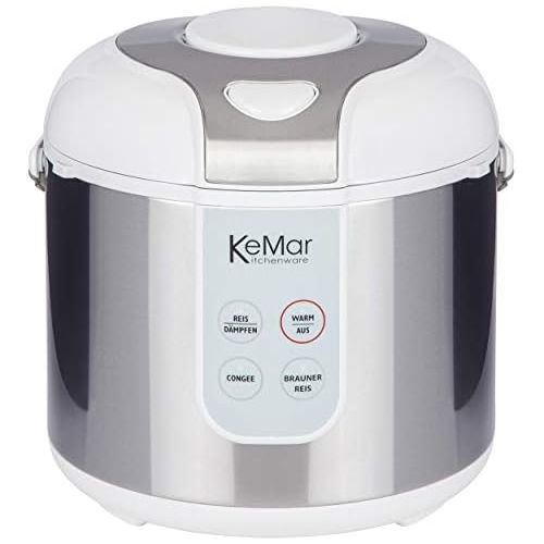  KeMar Kitchenware KRC-130 digitaler Reiskocher, BPA-frei, Brauner Reis, Naturreis, Dampfgarer, Titan Keramik Beschichtung, Edelstahl Dampfeinsatz