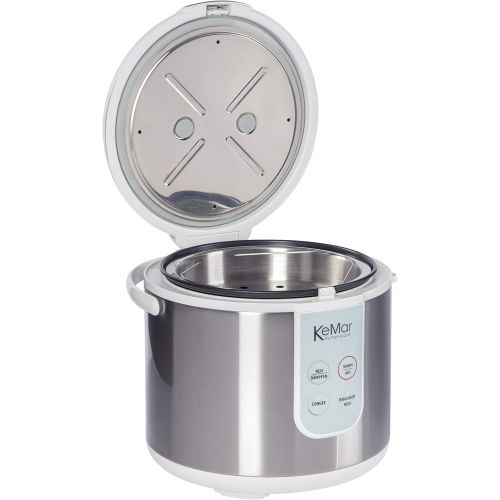  KeMar Kitchenware KRC-130 digitaler Reiskocher, BPA-frei, Brauner Reis, Naturreis, Dampfgarer, Titan Keramik Beschichtung, Edelstahl Dampfeinsatz