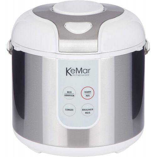  KeMar Kitchenware KRC-130 digitaler Reiskocher, BPA-frei, Brauner Reis, Naturreis, Dampfgarer, Titan Keramik Beschichtung, Edelstahl Dampfeinsatz