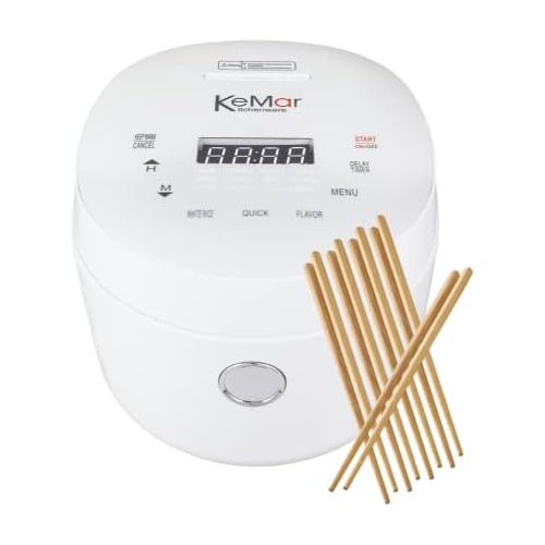  KeMar Kitchenware KRC-190 Reiskocher | Klein und kompakt | Touch Display | Timer | 3D-Heating | Warmhaltefunktion | BPA-Frei | Dampfeinsatz | Fuer Reis, Quinoa und Getreide