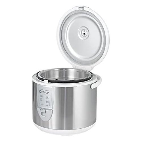  KeMar Kitchenware KRC-120 Reiskocher, BPA-frei, Dampfgarer, Edelstahl Dampfeinsatz, Innentopf Titan-Keramik beschichtet