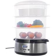 [아마존베스트]KeMar Kitchenware Steamer, Fully BPA Free, 3 Steam Baskets, 9 Litre, 800W, Timer and Rice Bowl, Stainless Steel