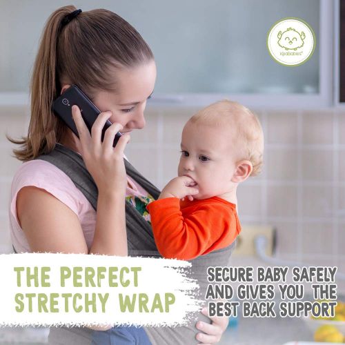  Baby Wrap Carrier by KeaBabies - All-in-1 Stretchy Baby Wraps - Baby Sling - Infant Carrier - Babys Wrap - Hands Free Babies Carrier Wraps | Great Baby Shower Gift (Mystic Gray)