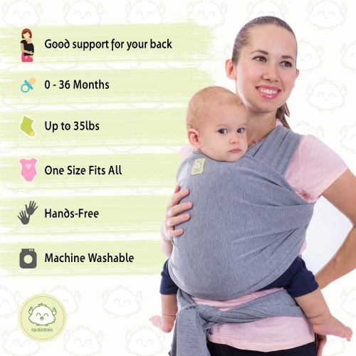  KeaBabies Baby Wrap Carrier All-in-1 Stretchy Baby Wraps - Baby Carrier - Infant Carrier - Baby Wrap - Hands...