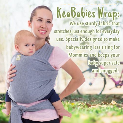  KeaBabies Baby Wrap Carrier All-in-1 Stretchy Baby Wraps - Baby Carrier - Infant Carrier - Baby Wrap - Hands...