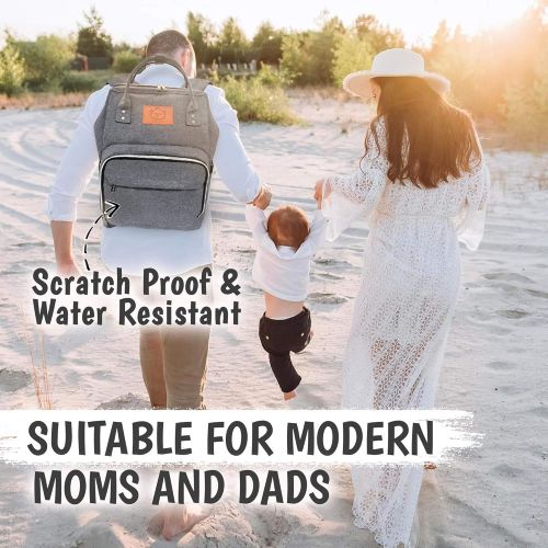  [아마존베스트]KeaBabies Backpack Diaper Bag Large - Multi-Function Waterproof Travel Baby Backpack Diaper Bag for Dad, Mom. Large Maternity Nappy Bags - Durable, Stylish - Diaper Mat Included (G